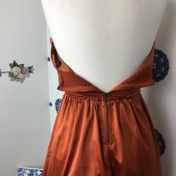 NWT The Limited strapless fall spiced pumpkin formal party dress size 0 - Picture 7 of 9
